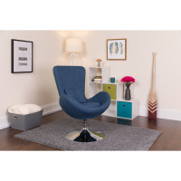 Flash Furniture Fabric Egg Series Reception-Lounge-Side Chair in Blue